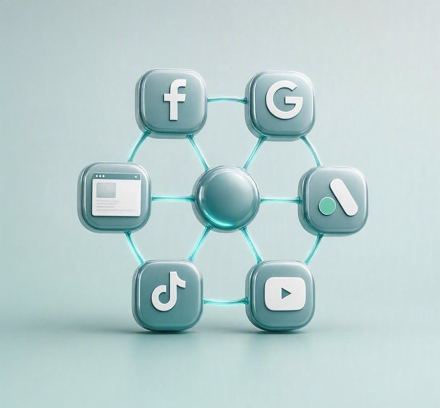 Traffic sources: Facebook, Google Ads, Native, Google, YouTube, TikTok